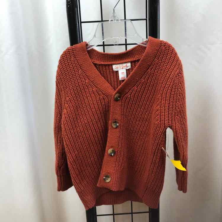 Cat & Jack Rust Solid Child Size 18 m Girl's Sweater