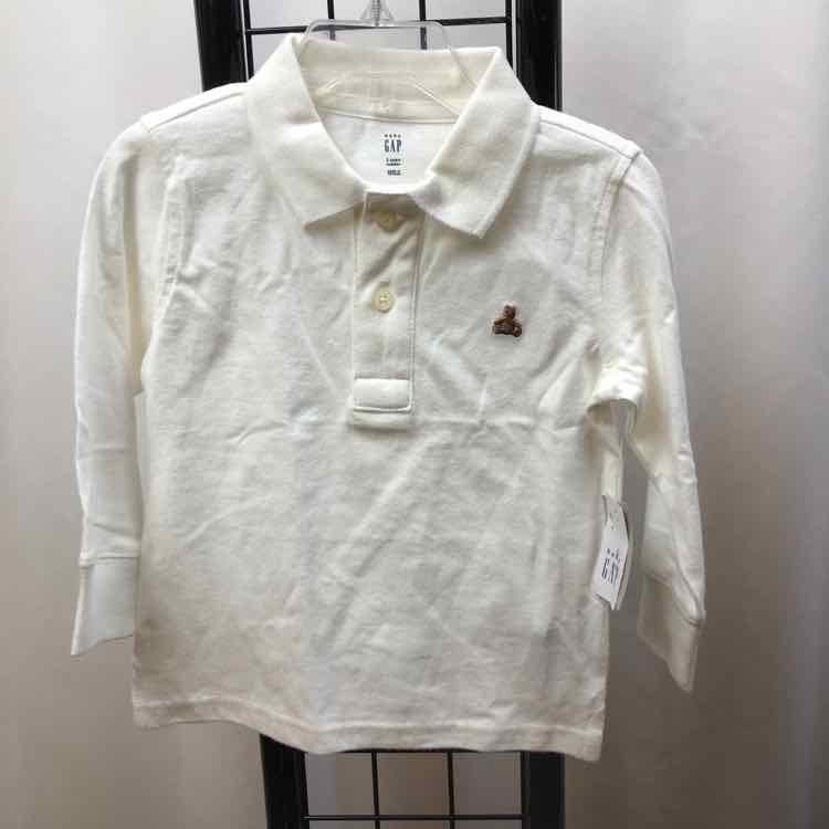 Gap White Solid Child Size 2 Boy's Shirt