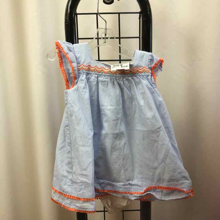 Janie and Jack Blue Embroidered Child Size 3-6 Months Girl's Dress