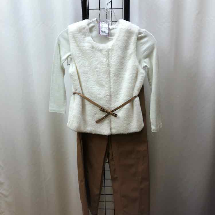 Tahari White Solid Child Size 7 Girl's Outfit