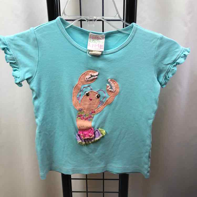 Lemon Loves  Lime Baby Blue Patch Child Size 7 Girl's Shirt