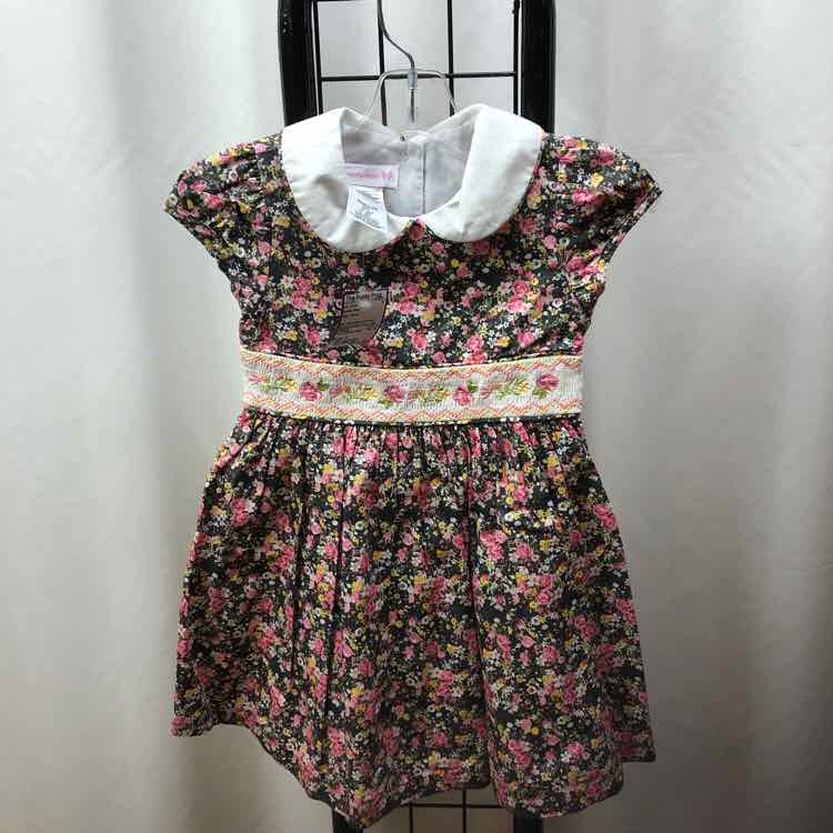 Bonnie Jean Gray Floral Child Size 3 Girl's Dress