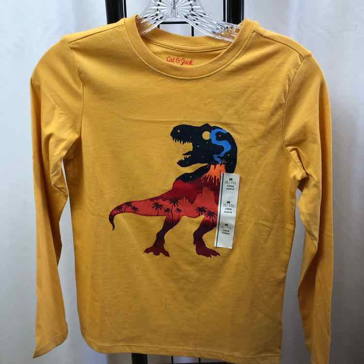Cat & Jack Yellow Dinosaurs Child Size 8/10 Boy's Shirt