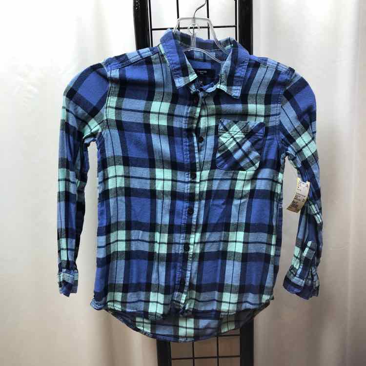 Gap Blue Plaid Child Size 6/7 Girl's Shirt