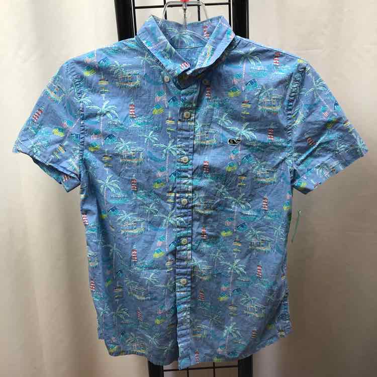 Vineyard vines Blue Patterned Child Size 7/8 Boy's Shirt