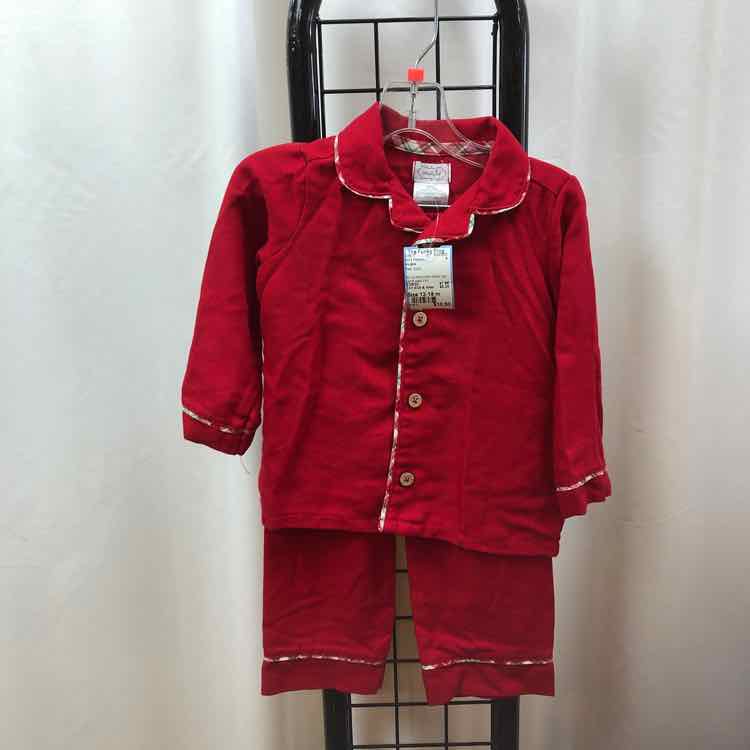 mudpie Red Solid Child Size 12-18 m Boy's Pajamas