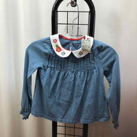 Mini Boden Blue Solid Child Size 6/7 Girl's Shirt