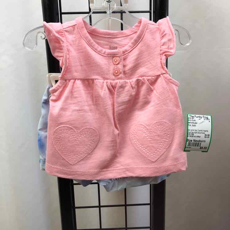 just one you Pink Solid Child Size Newborn Girl's Outfit