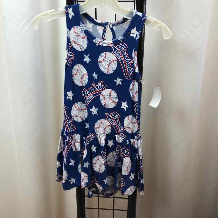 bums & roses Blue Patterned Child Size 3 Girl's Dress