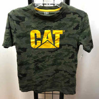 CAT Green Camoflage Child Size 8 Boy's Shirt