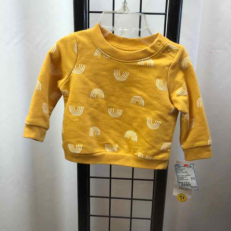 Cat & Jack Yellow Patterned Child Size 0-3 m Girl's Sweatshirt