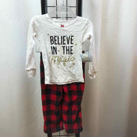 Carter's White Christmas Child Size 2 Girl's Pajamas