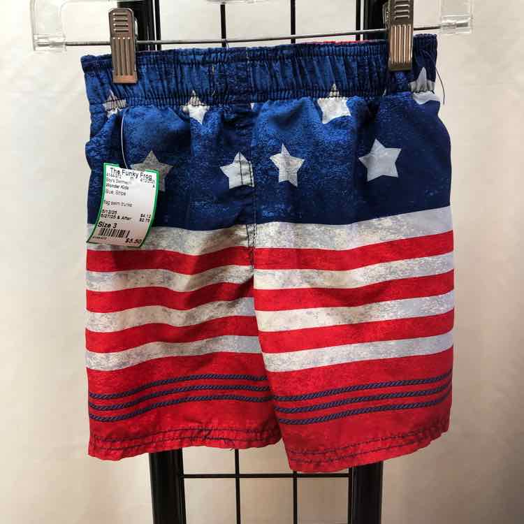 Wonder Kids Blue Stripe Child Size 3 Boy's Swimwear