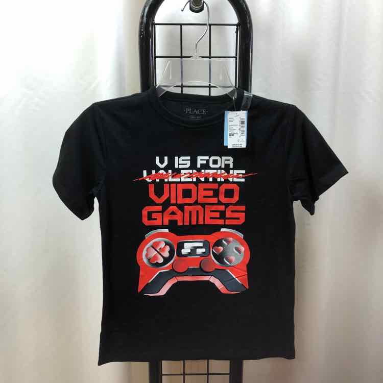 Children's Place Black Graphic Child Size 7/8 Boy's Shirt