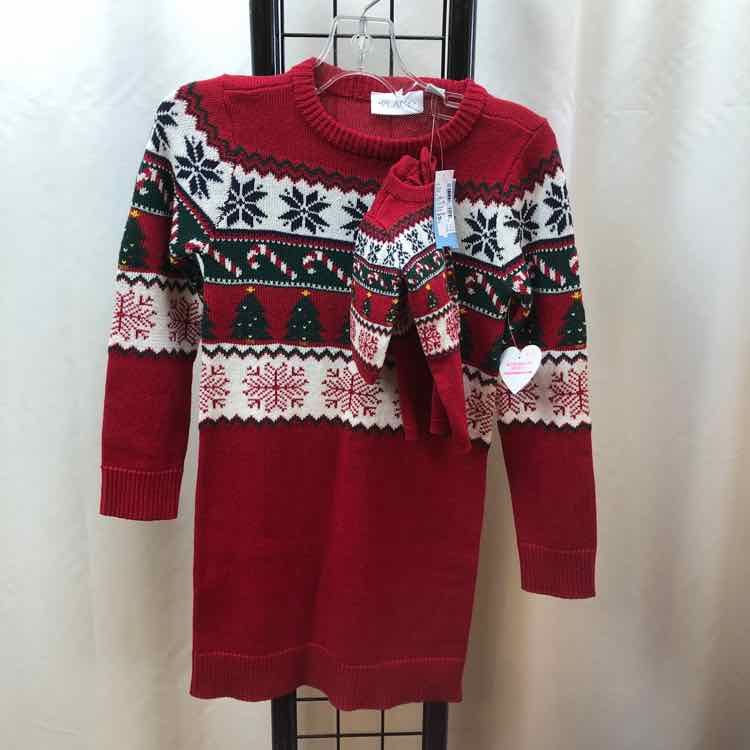 Children's Place Red Christmas Child Size 5/6 Girl's Dress