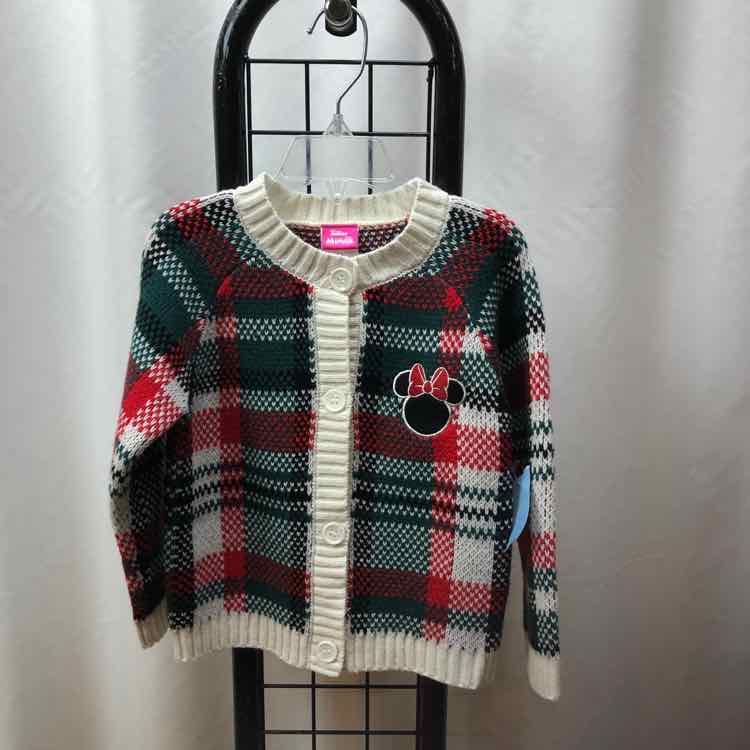 Disney Green Plaid Child Size 3 Girl's Sweater