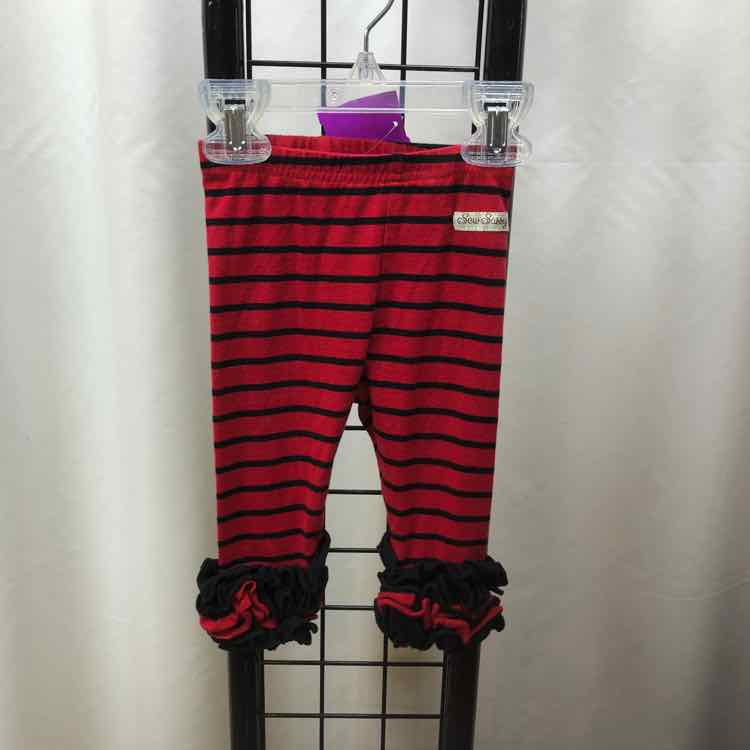 Sew Sassy Red Stripe Child Size 6 m Girl's Leggings