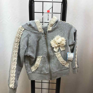 Mae Li Rose Gray Lace Child Size 4 Girl's Sweatshirt