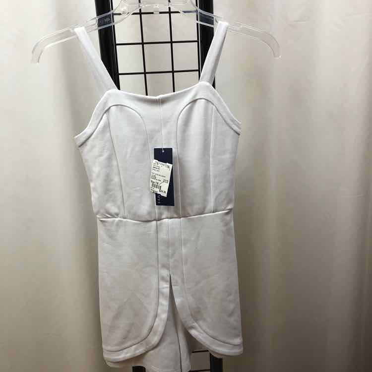 Habitual Girl White Solid Child Size 7/8 Girl's Romper