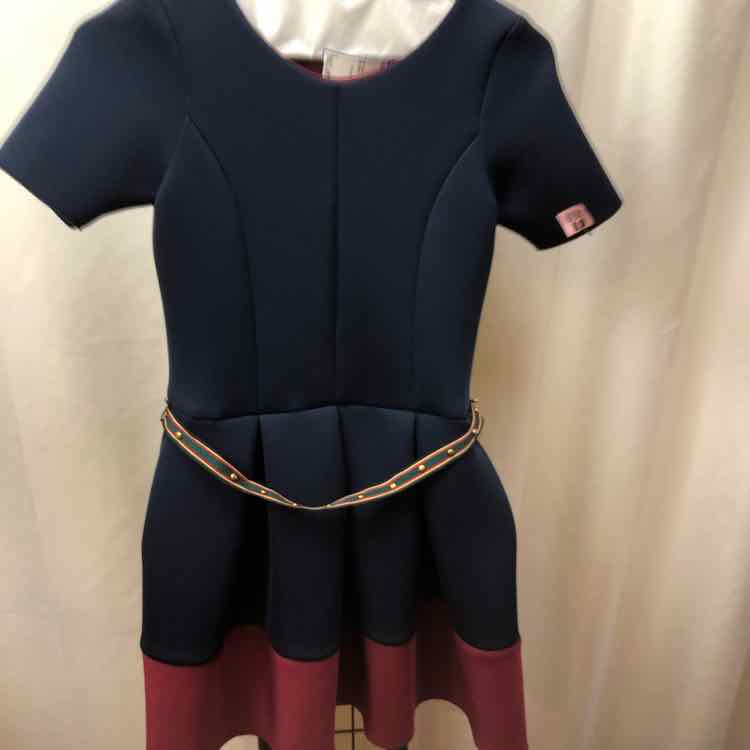 Zoe Ltd. Navy Solid Child Size 12 Girl's Dress