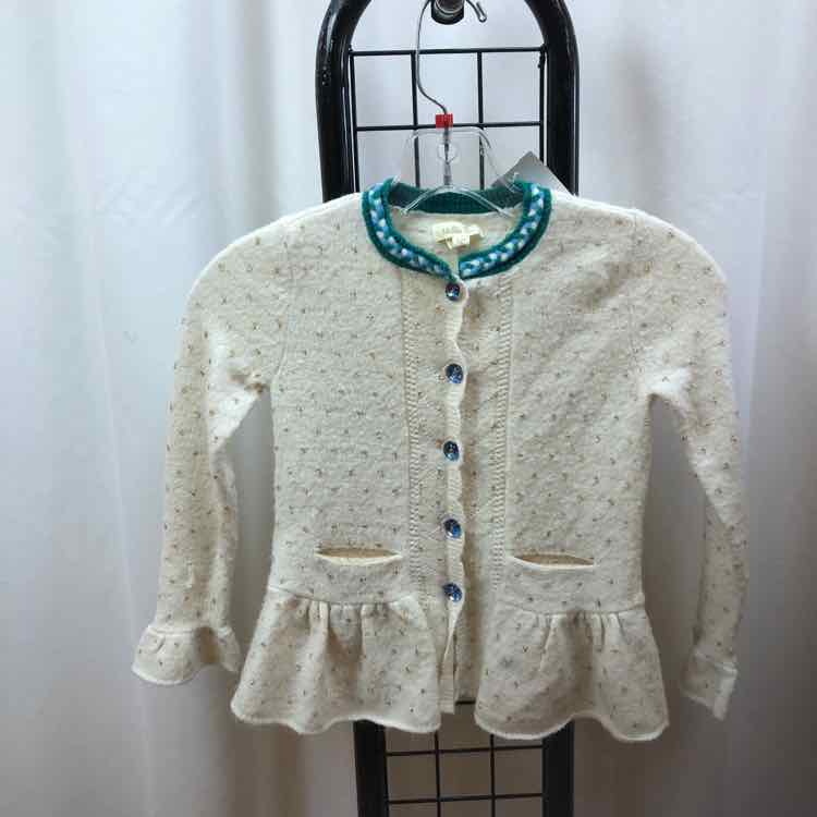 Matilda Jane White Dotted Child Size 6 Girl's Sweater