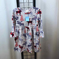 White Patterned Child Size 4 Girl's Dress
