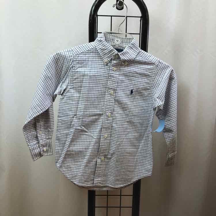 Ralph Lauren Blue Plaid Child Size 5 Boy's Shirt