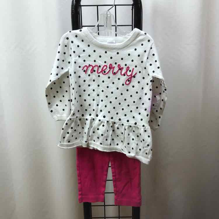 Carter's White Christmas Child Size 18 m Girl's Outfit