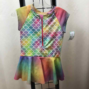 The Teacam Collection Rainbow Patterned Child Size 4 Girl's Swimwear