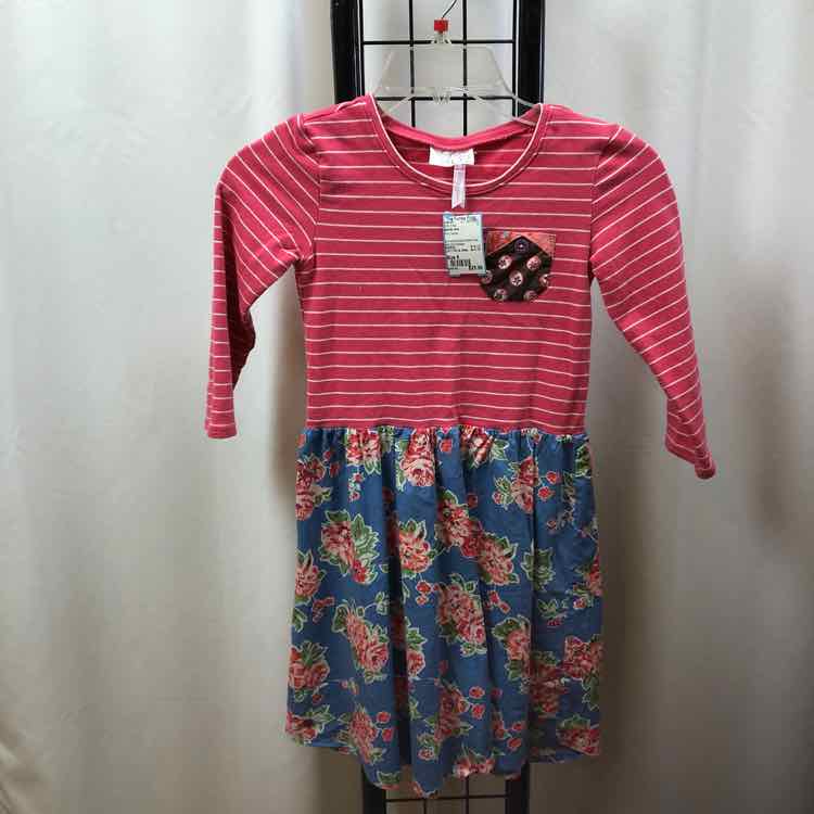 Matilda Jane Pink Stripe Child Size 8 Girl's Dress