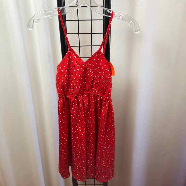 Red Floral Child Size 10/12 Girl's Dress