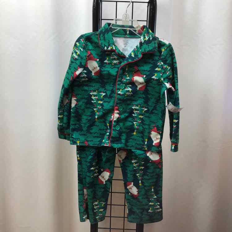 just one you Green Christmas Child Size 3 Boy's Pajamas