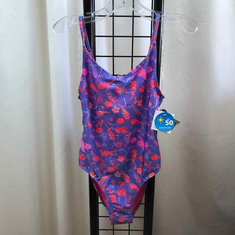 Wave Zone Lavender Floral Child Size 7 Girl's Swimwear
