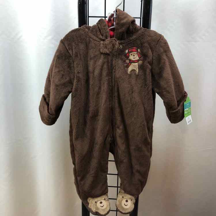 just one you Brown Solid Child Size 3 m Boy's Overalls