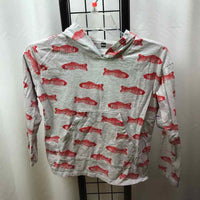 Tea Gray Patterned Child Size 10 Girl's Shirt