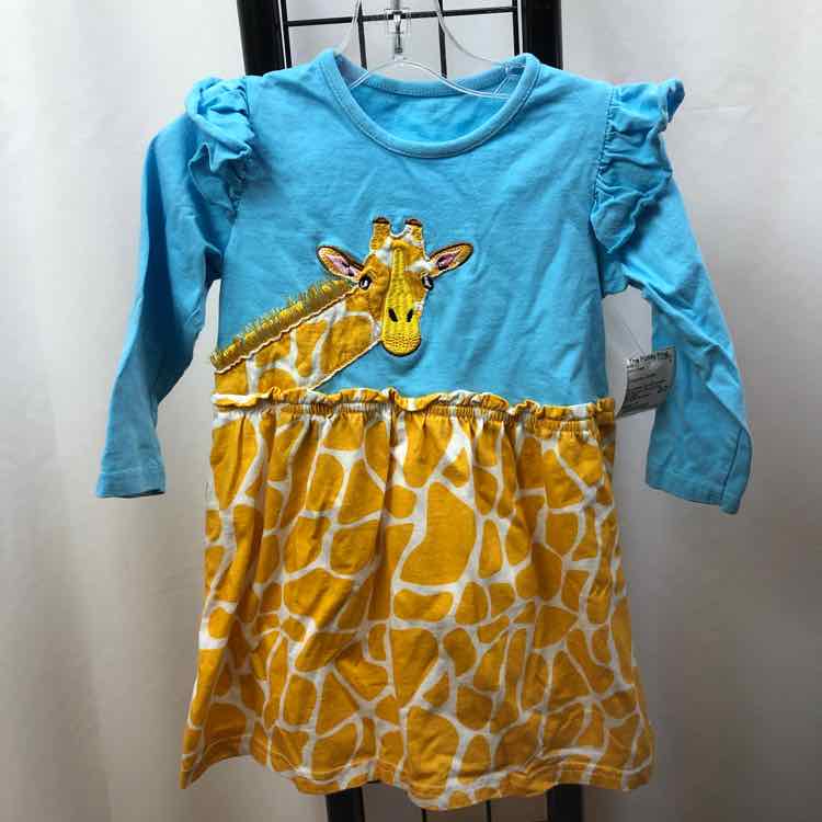 Turquoise Giraffe Child Size 3 Girl's Dress