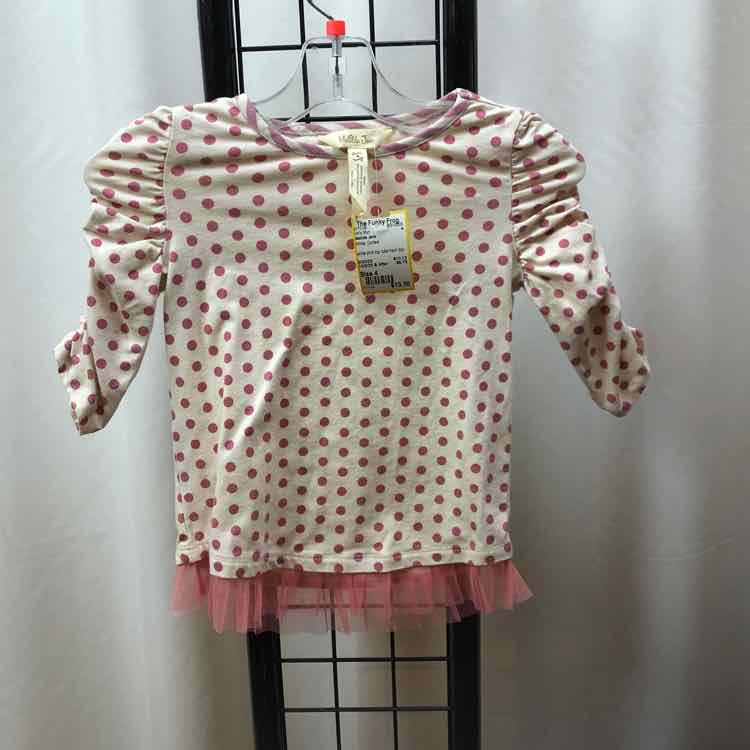Matilda Jane White Dotted Child Size 4 Girl's Shirt