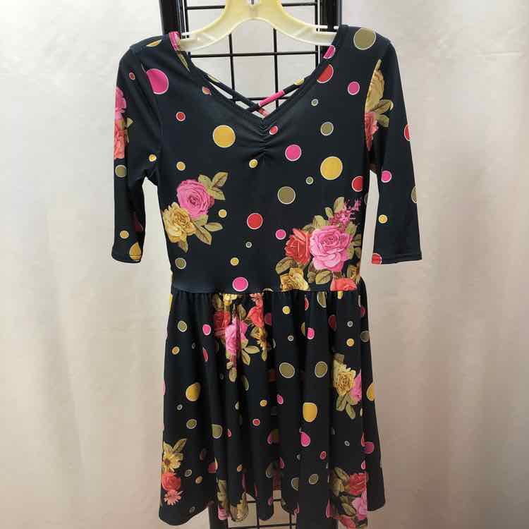 Dot Dot Smile Black Floral Child Size 5/6 Girl's Dress