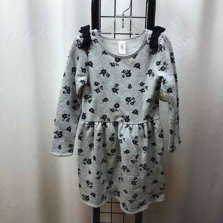 Carter's Gray Floral Child Size 5 Girl's Dress