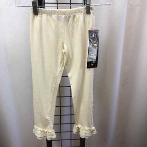 Mustard Pie White Solid Child Size 4 Girl's Leggings