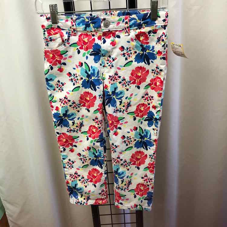 Children's Place White Floral Child Size 12 Girl's Pants