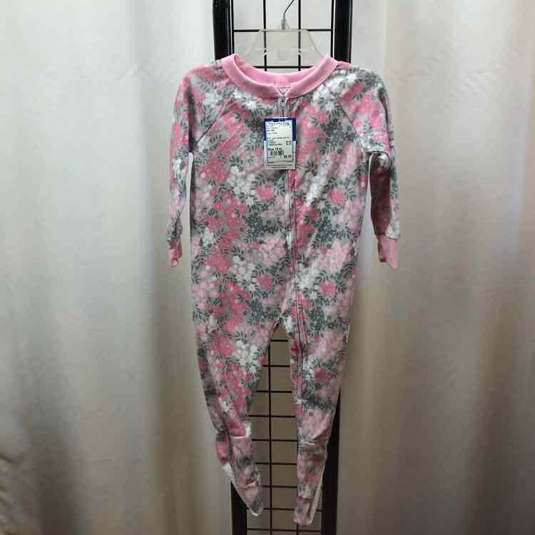 Mon Petit Gray Floral Child Size 18 m Girl's Pajamas