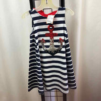 jillian's closet Navy Streaked Child Size 3 Girl's Dress