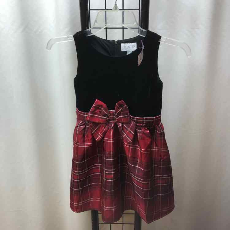 Children's Place Black Plaid Child Size 6 Girl's Dress