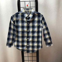 Janie and Jack Navy Plaid Child Size 3 Boy's Shirt