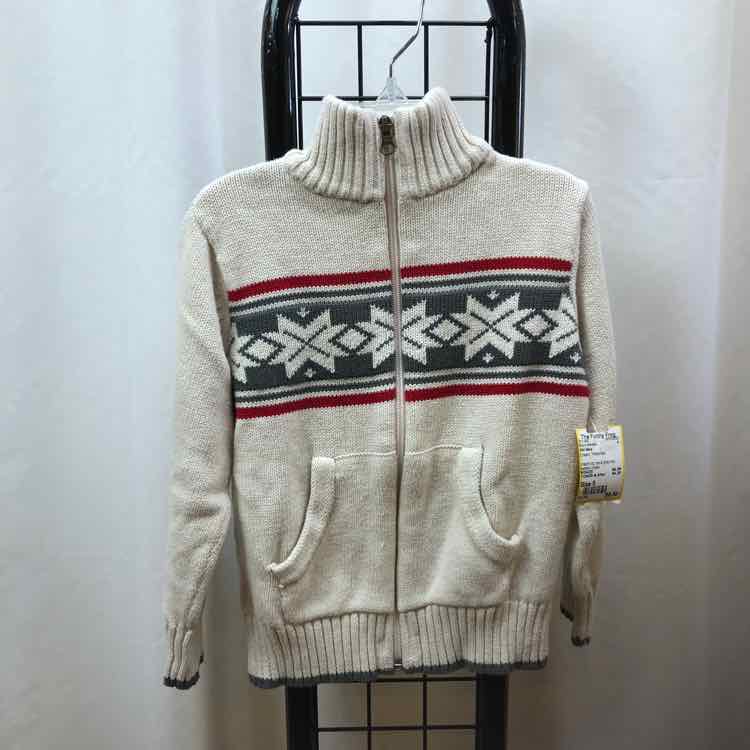 Old Navy Cream Patterned Child Size 5 Boy's Sweater