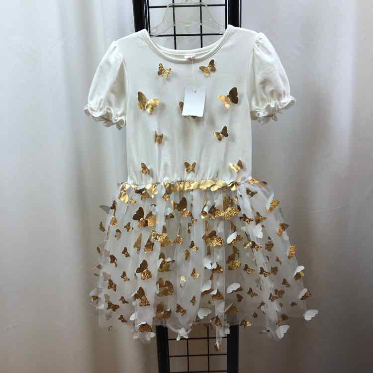 Sunny Fashion White Patch Child Size 5 Girl's Dress