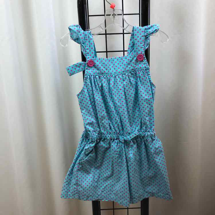 Eleanor Rose Baby Blue Dotted Child Size 4/5 Girl's Romper