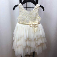 couture Princess Cream Solid Child Size 4 Girl's Dress
