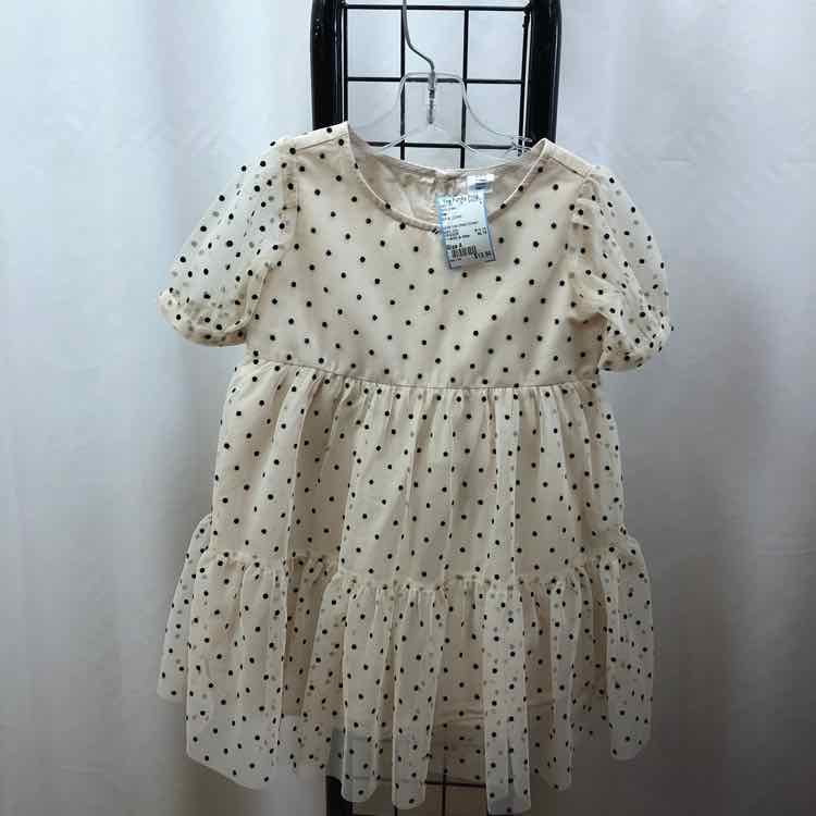 Gap White Dotted Child Size 4 Girl's Dress